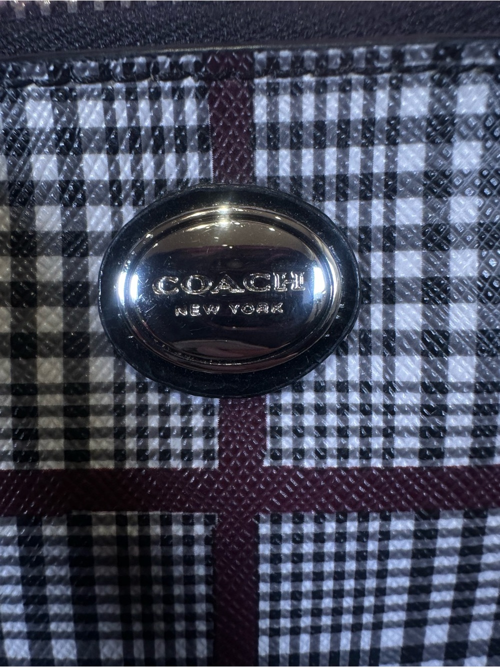 Coach Peyton Cora Domed Glen Plaid Crossbody Bag Like New - Picture 12 of 15